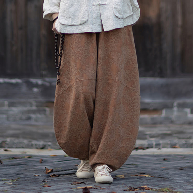 Tactile Cotton Linen Jacquard Frog-Button Women's Meditation Set