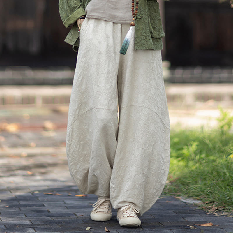Tactile Cotton Linen Jacquard Frog-Button Women's Meditation Set