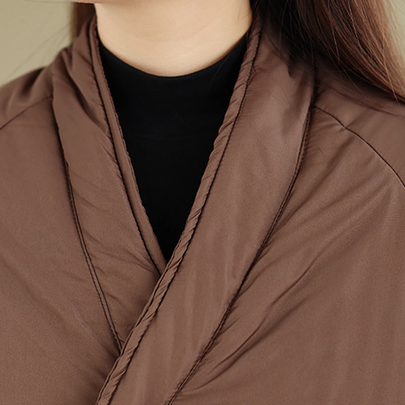 Grounding Cotton V-Neck Buttoned Winter Meditation Coat