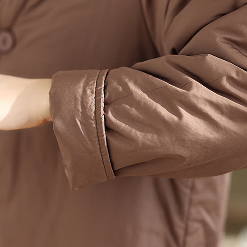 Grounding Cotton V-Neck Buttoned Winter Meditation Coat