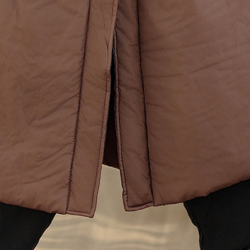 Grounding Cotton V-Neck Buttoned Winter Meditation Coat