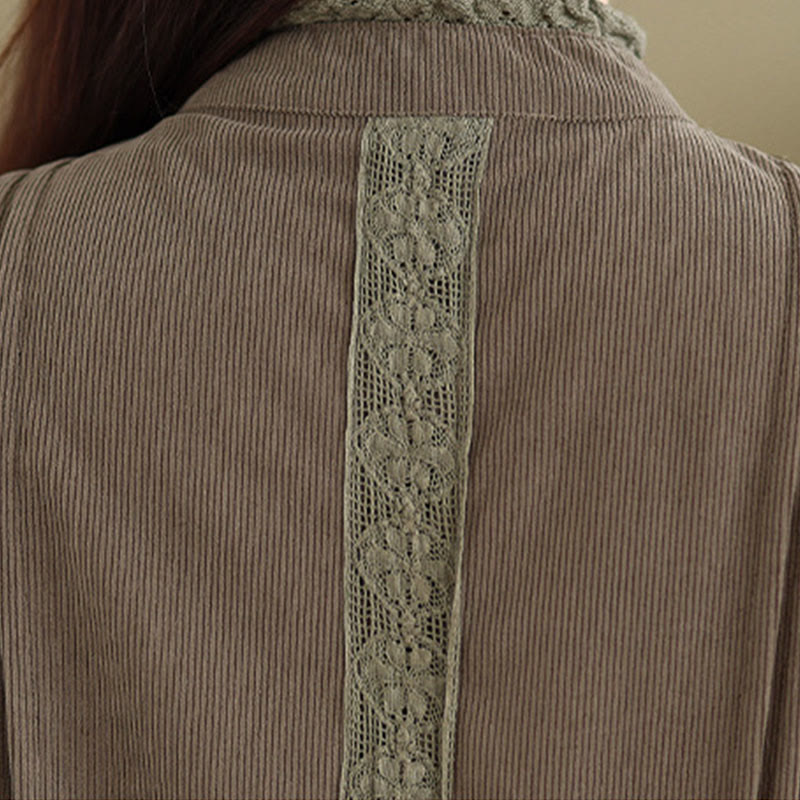Tactile Pleated Button-Down Long Sleeve Meditation Midi Dress