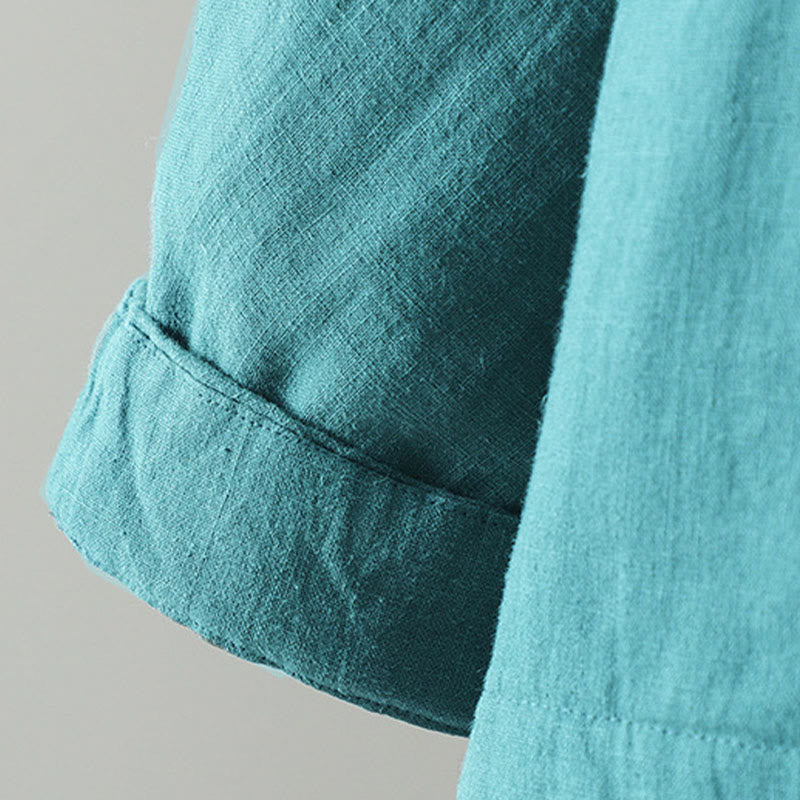 Vintage Winter Frog-Button Cotton Long Sleeve Women's Thermal Jacket