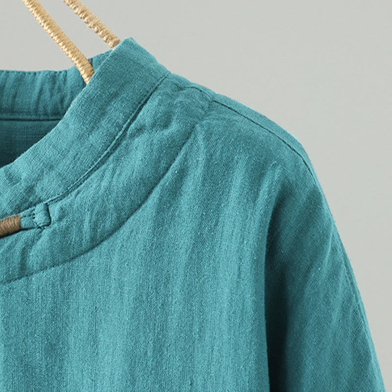 Vintage Winter Frog-Button Cotton Long Sleeve Women's Thermal Jacket