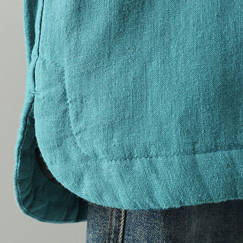 Vintage Winter Frog-Button Cotton Long Sleeve Women's Thermal Jacket