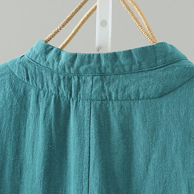 Vintage Winter Frog-Button Cotton Long Sleeve Women's Thermal Jacket