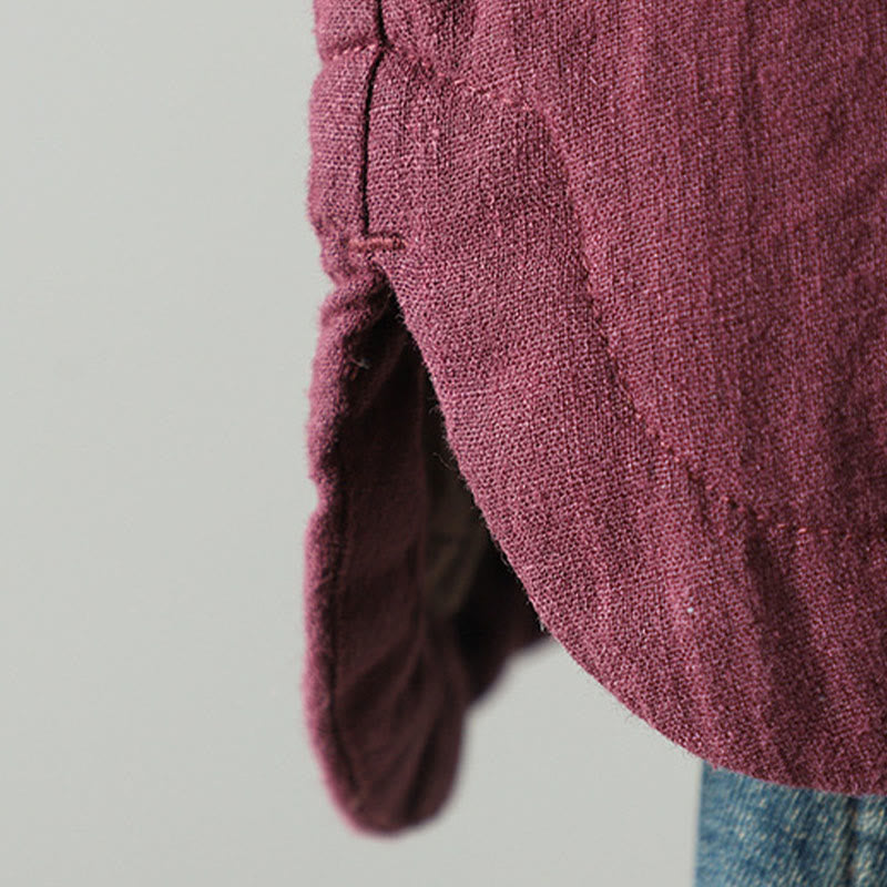 Vintage Winter Frog-Button Cotton Long Sleeve Women's Thermal Jacket