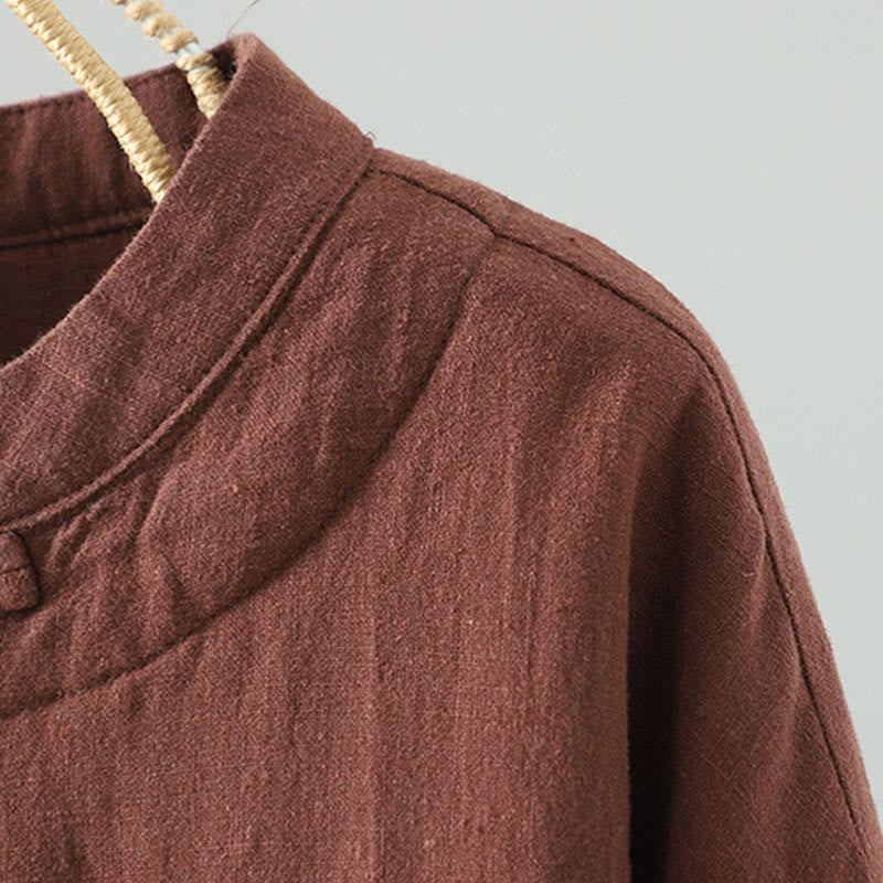 Vintage Winter Frog-Button Cotton Long Sleeve Women's Thermal Jacket