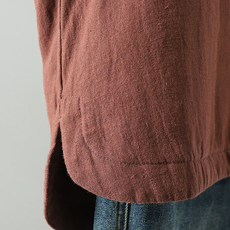 Vintage Winter Frog-Button Cotton Long Sleeve Women's Thermal Jacket