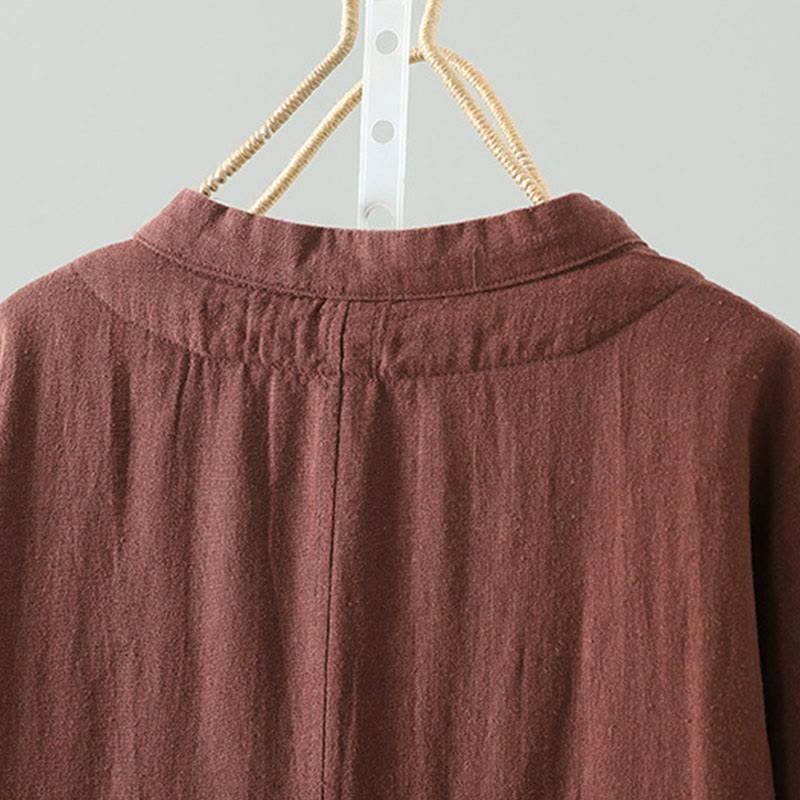 Vintage Winter Frog-Button Cotton Long Sleeve Women's Thermal Jacket