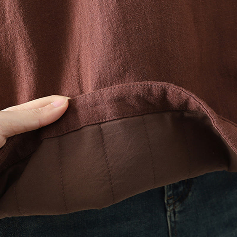 Vintage Winter Frog-Button Cotton Long Sleeve Women's Thermal Jacket