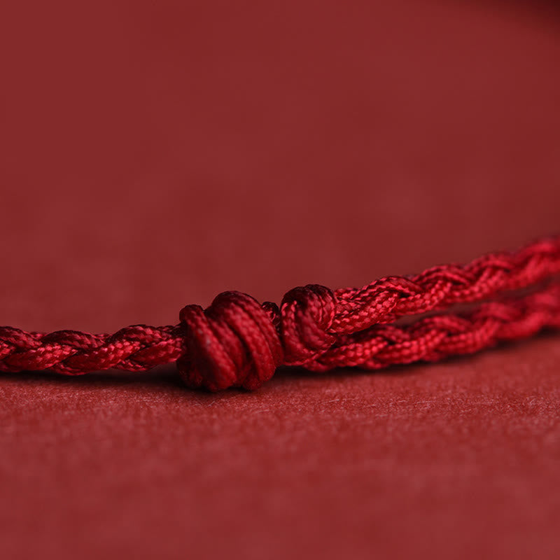 Handcrafted Red String Bracelet Anklet with 999 Fine Silver & Copper Coin Charm