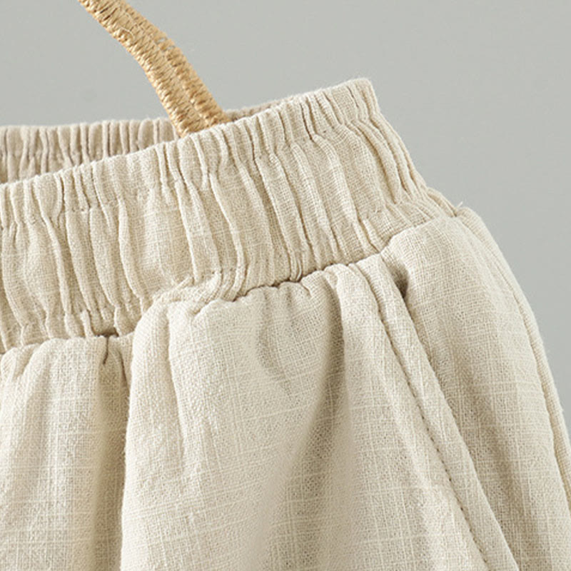 Winter Elastic Waist Frog-Button Design Cotton Thermal Women's Straight Leg Pants With Pockets