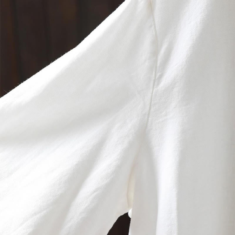 Lightweight Cotton Stand Collar Mindful Meditation Shirt