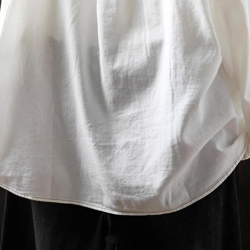 Lightweight Cotton Stand Collar Mindful Meditation Shirt