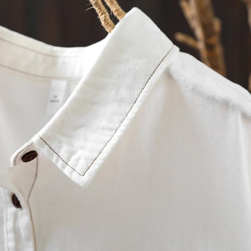 Lightweight Cotton Stand Collar Mindful Meditation Shirt