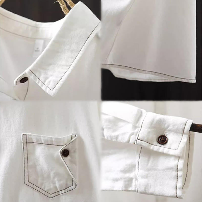 Lightweight Cotton Stand Collar Mindful Meditation Shirt