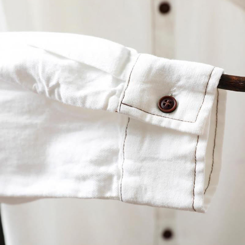 Lightweight Cotton Stand Collar Mindful Meditation Shirt