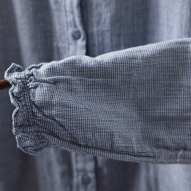 Lightweight Cotton Ruffle Collar Grounding Women's Shirt