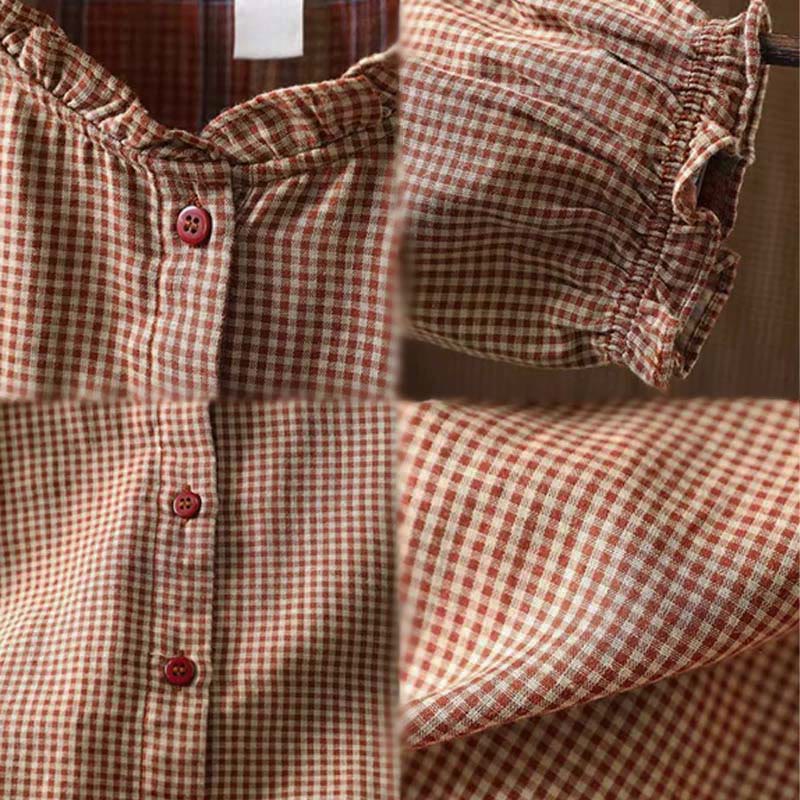 Tactile Cotton Ruffle Collar Mindful Long Sleeve Shirt
