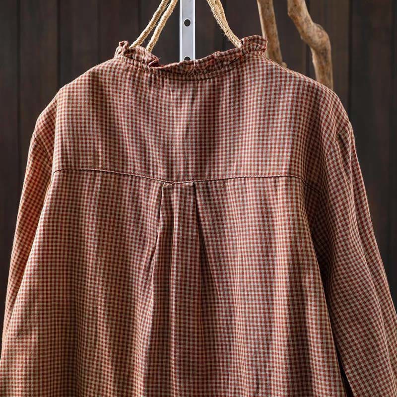 Tactile Cotton Ruffle Collar Mindful Long Sleeve Shirt