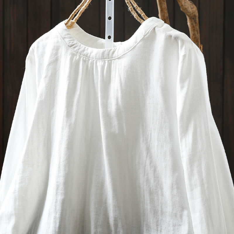Tactile Cotton Back-Button Mindful Long-Sleeve Shirt