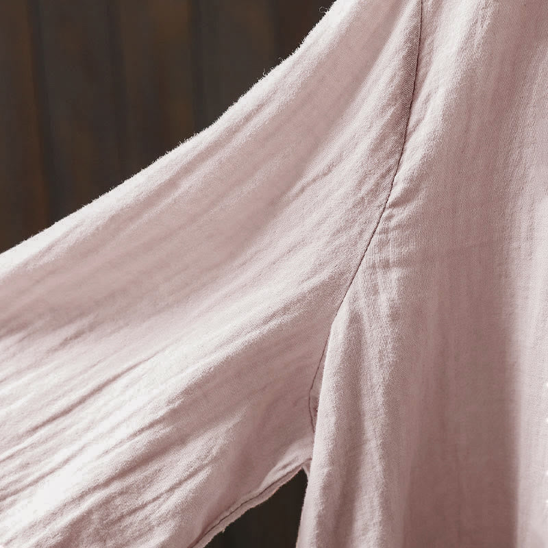 Tactile Cotton Back-Button Mindful Long-Sleeve Shirt