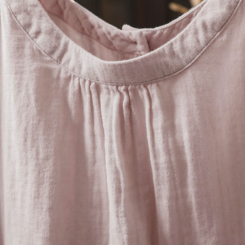 Tactile Cotton Back-Button Mindful Long-Sleeve Shirt