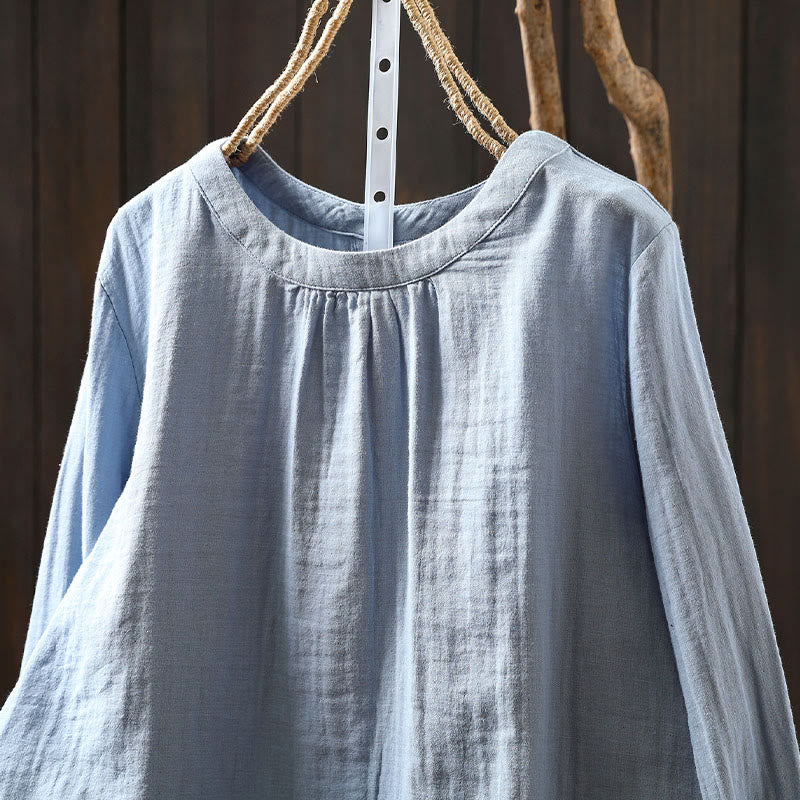 Tactile Cotton Back-Button Mindful Long-Sleeve Shirt