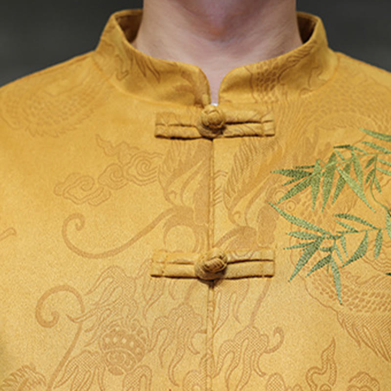 Breathable Cotton Frog-Button Men's Meditation Jacket and Pants Set