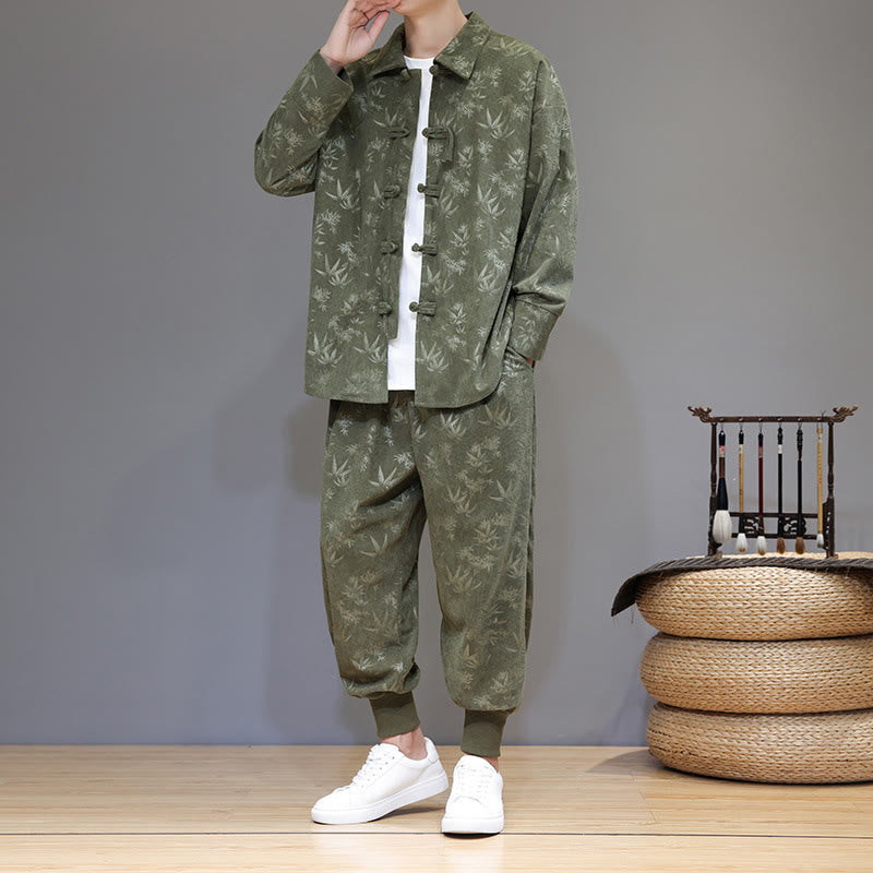 Insulating Cotton Corduroy Men's Meditation and Tai Chi Set