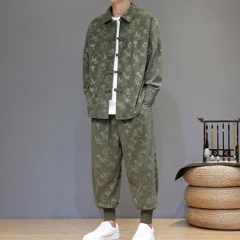 Insulating Cotton Corduroy Men's Meditation and Tai Chi Set