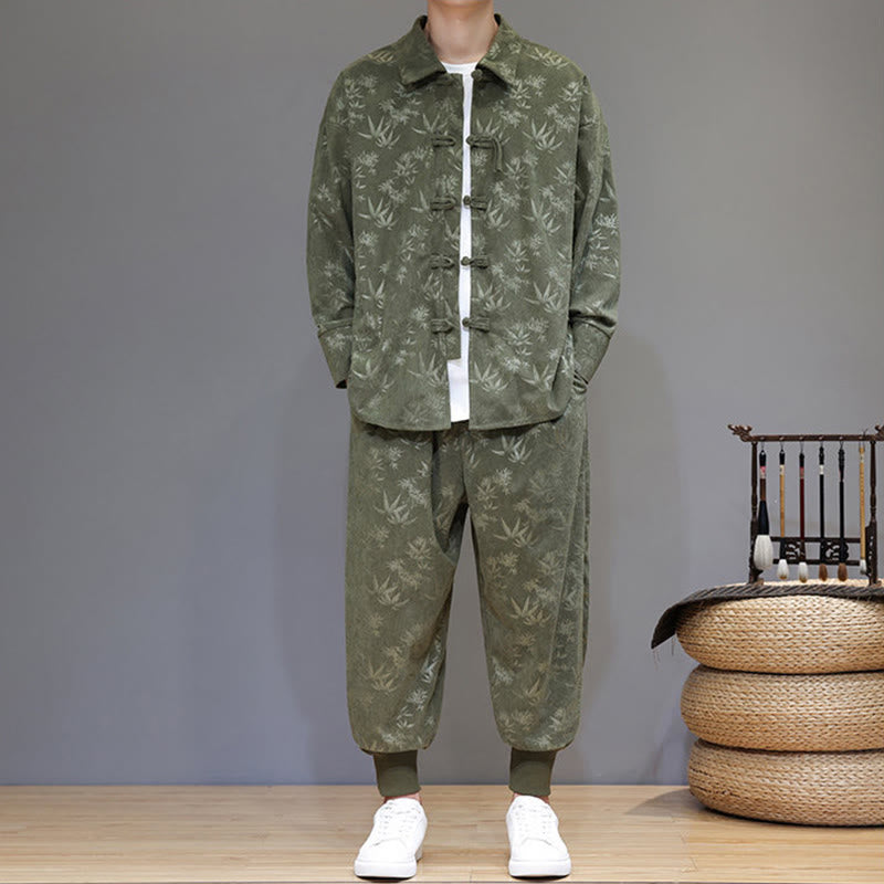 Insulating Cotton Corduroy Men's Meditation and Tai Chi Set