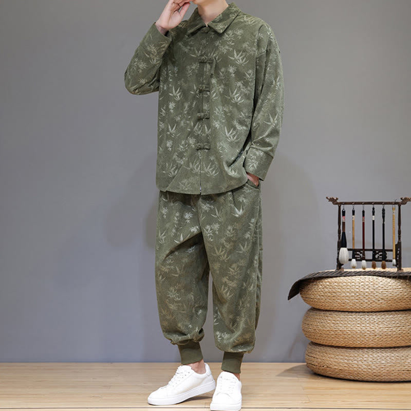 Insulating Cotton Corduroy Men's Meditation and Tai Chi Set