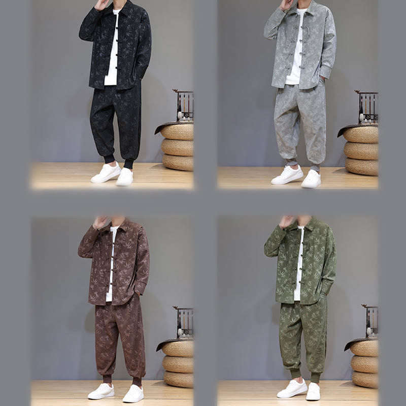 Insulating Cotton Corduroy Men's Meditation and Tai Chi Set