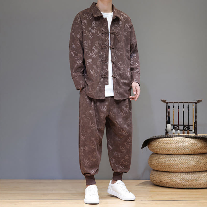 Insulating Cotton Corduroy Men's Meditation and Tai Chi Set