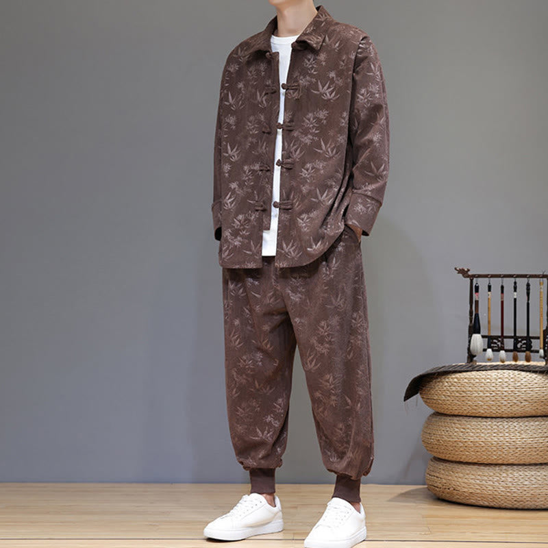 Insulating Cotton Corduroy Men's Meditation and Tai Chi Set