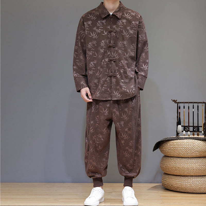 Insulating Cotton Corduroy Men's Meditation and Tai Chi Set
