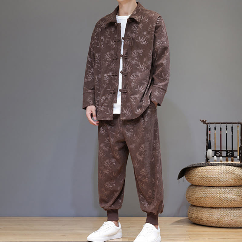 Insulating Cotton Corduroy Men's Meditation and Tai Chi Set