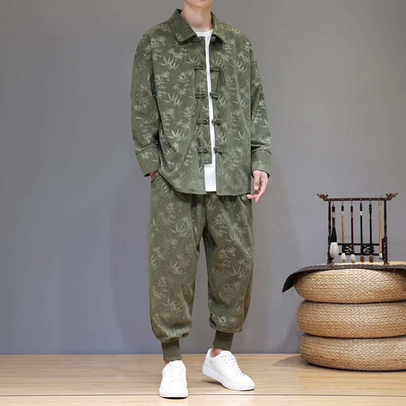 Insulating Cotton Corduroy Men's Meditation and Tai Chi Set