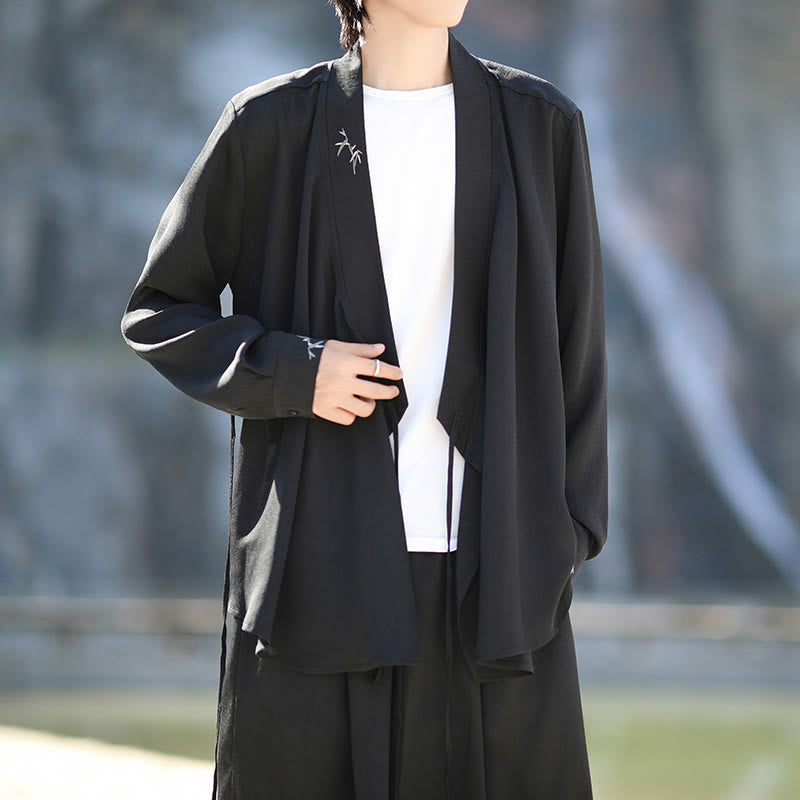 Breathable Cotton Bamboo-Embroidered Kimono Meditation Set