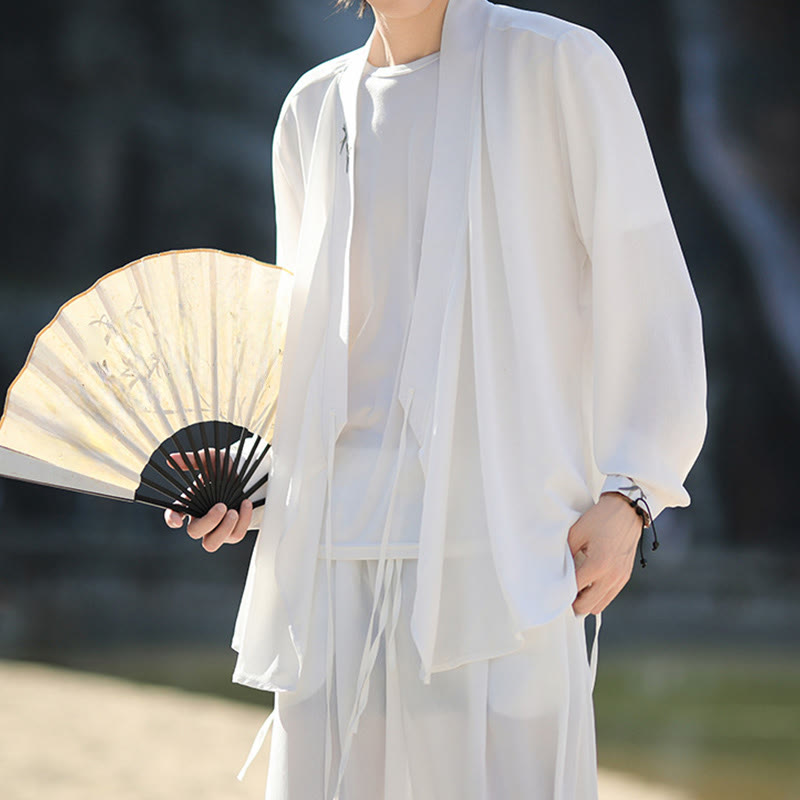 Breathable Cotton Bamboo-Embroidered Kimono Meditation Set