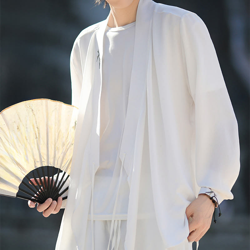 Breathable Cotton Bamboo-Embroidered Kimono Meditation Set