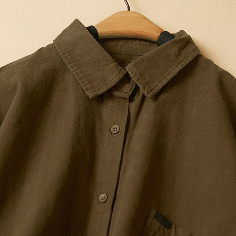 Tactile Cotton Stand-Collar Meditation Shirt
