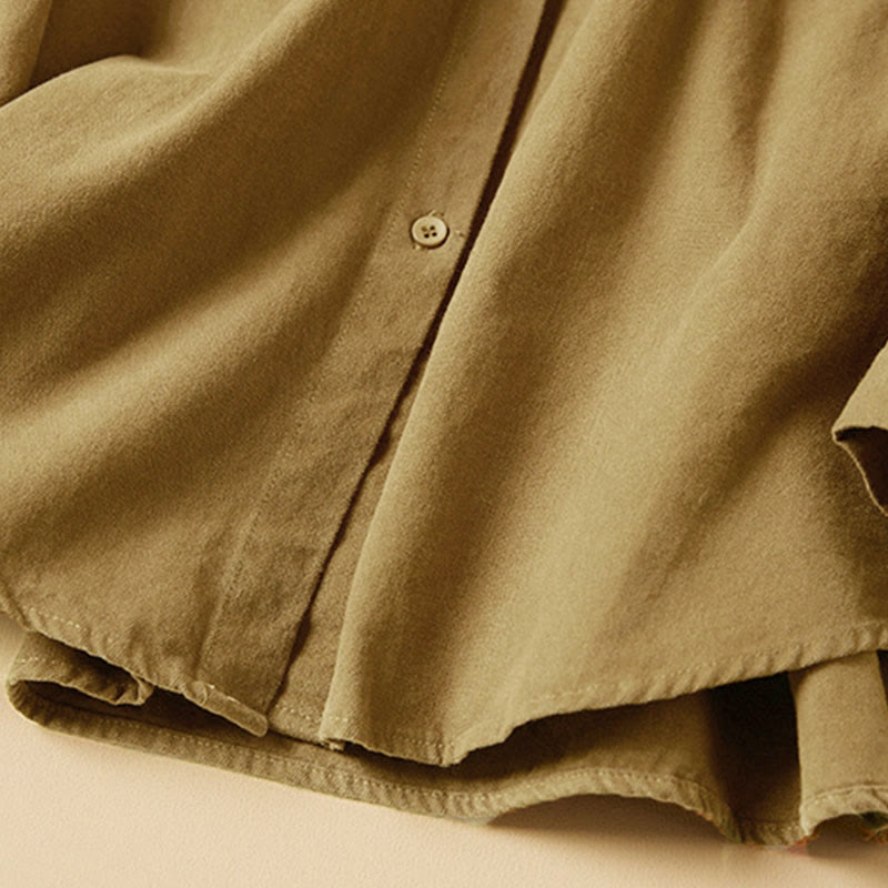 Tactile Cotton Stand-Collar Meditation Shirt