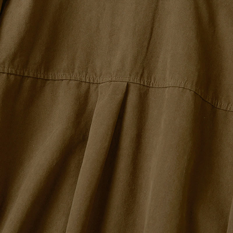 Tactile Cotton Stand-Collar Meditation Shirt
