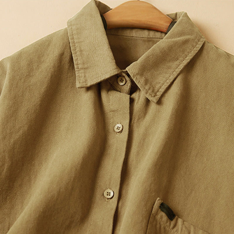 Tactile Cotton Stand-Collar Meditation Shirt