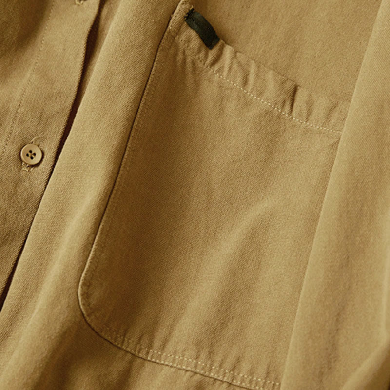 Tactile Cotton Stand-Collar Meditation Shirt