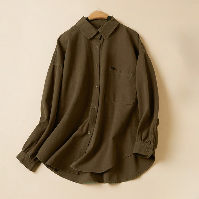 Tactile Cotton Stand-Collar Meditation Shirt