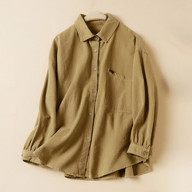 Tactile Cotton Stand-Collar Meditation Shirt